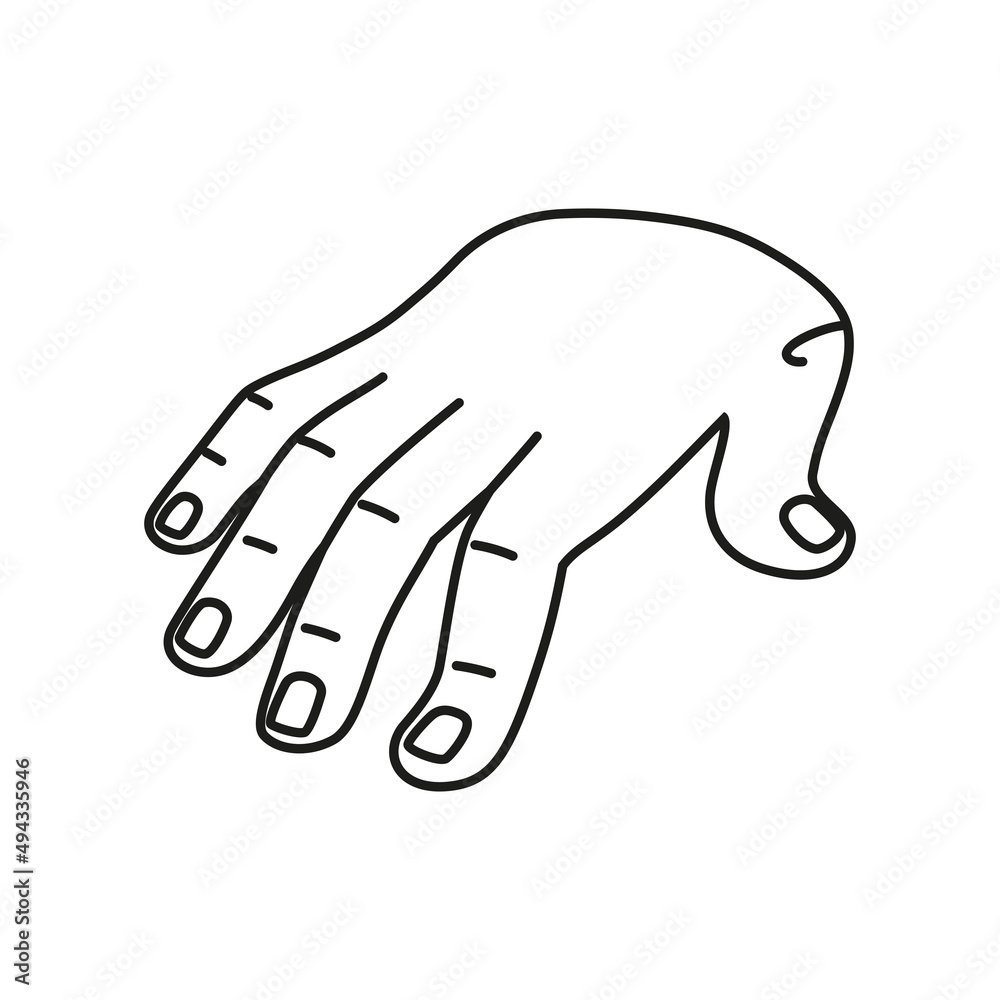 Isolated hand cartoon outline icon doing a gesture Vector illustration Isolated hand cartoon outline icon doing a gesture Vector illustration