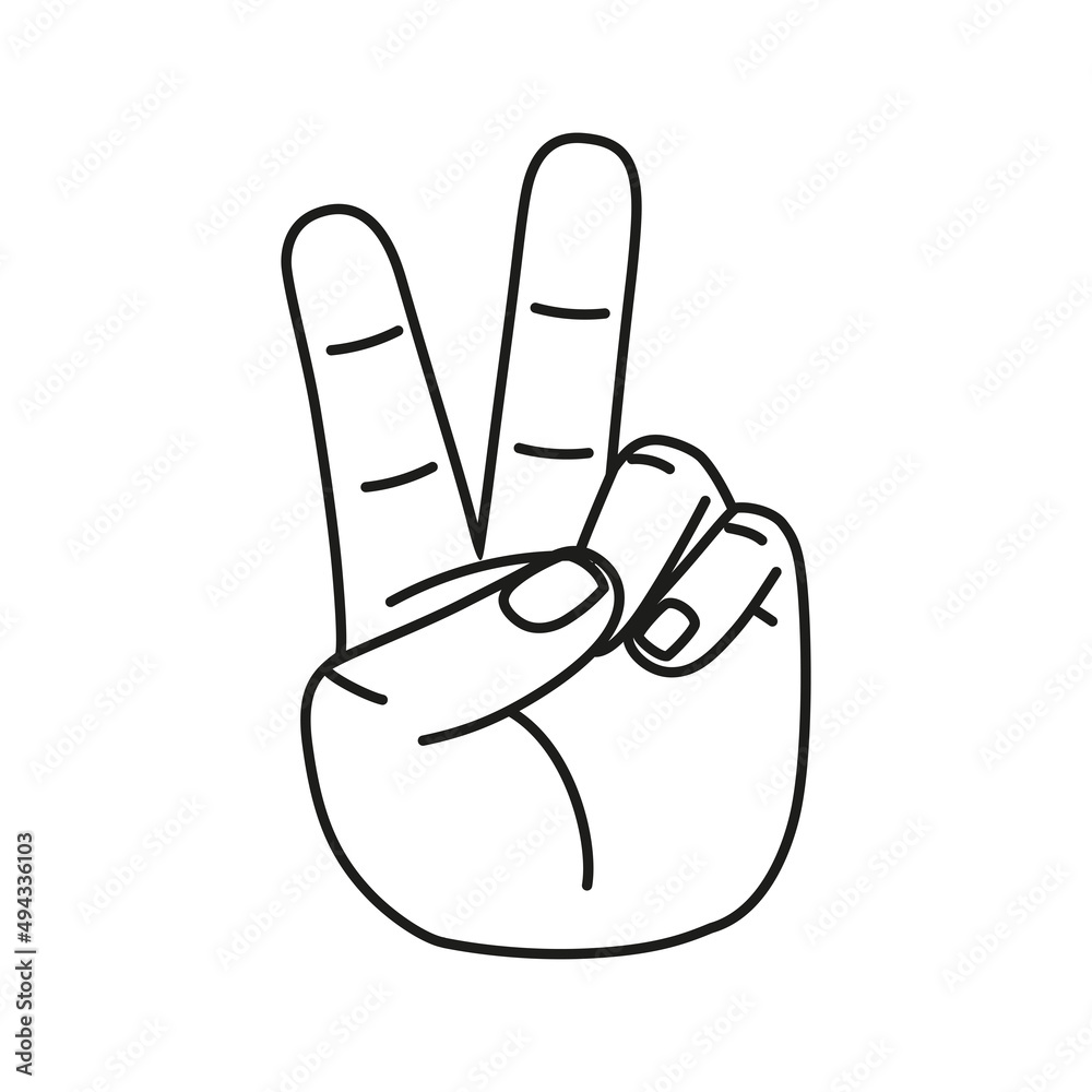 Fototapeta premium Isolated hand cartoon outline icon doing a gesture Vector illustration