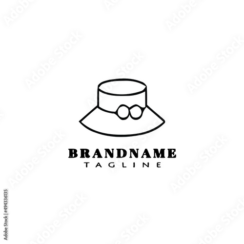 kentucky derby hats logo icon cartoon design template black isolated vector