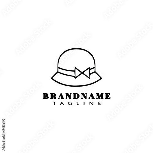 kentucky derby hats logo icon cartoon design template black isolated vector illustration