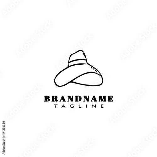 kentucky derby hats logo icon cartoon design template black isolated vector illustration