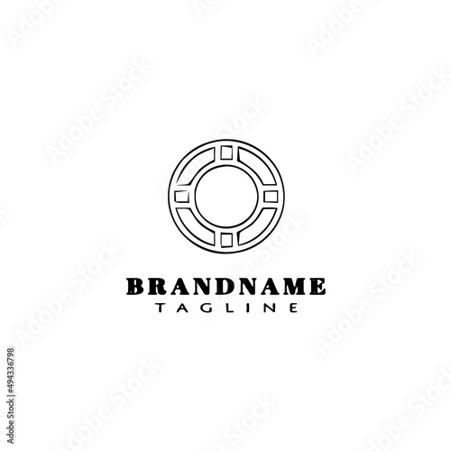 inner tube logo cartoon icon design template black isolated vector illustration