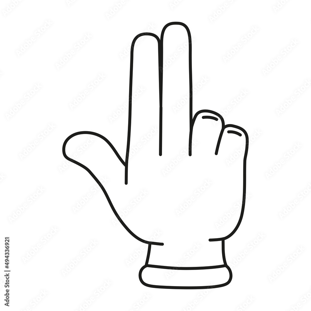 Isolated hand cartoon outline icon doing a gesture Vector illustration Isolated hand cartoon outline icon doing a gesture Vector illustration