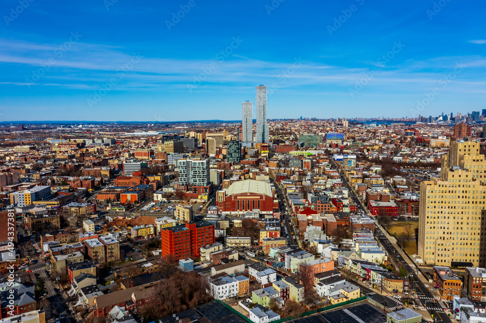 Obraz premium sunset over manhattan