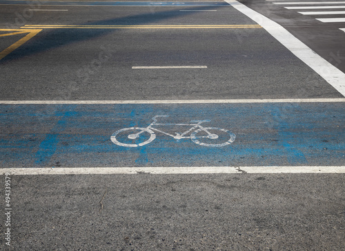 Bicycle lane on the road