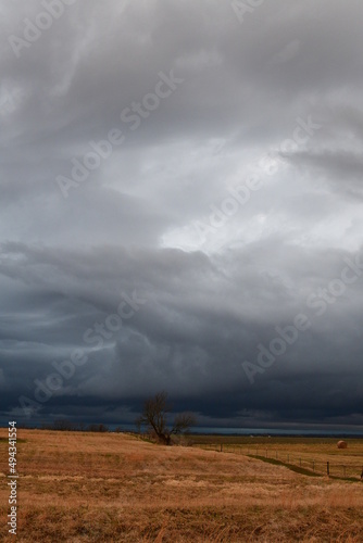 Storm Clouds Over a Rural Farm Field
