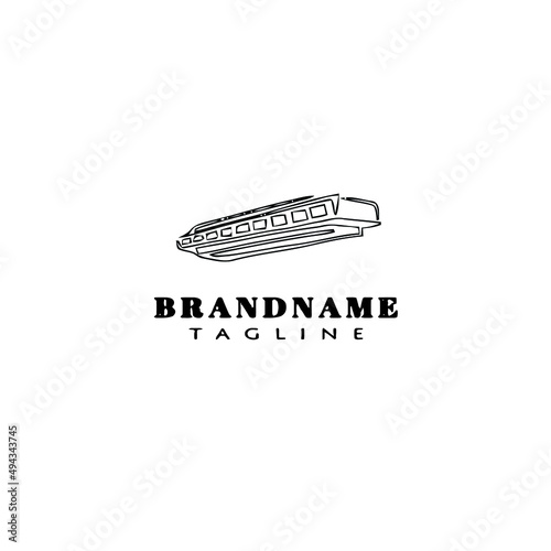 harmonica logo cartoon icon design template black isolated vector illustration