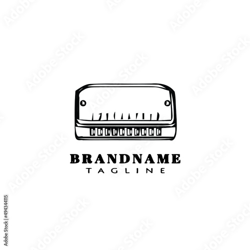 harmonica logo cartoon icon design template black isolated vector illustration