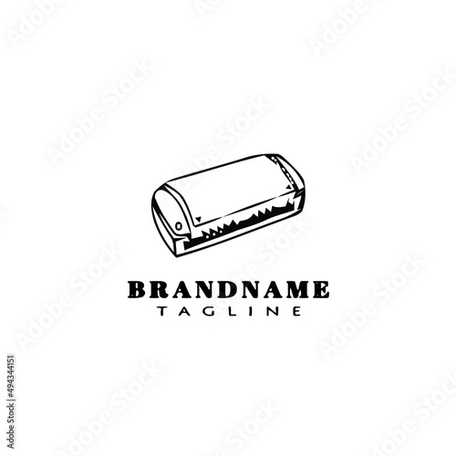 harmonica logo cartoon icon design template black isolated vector illustration