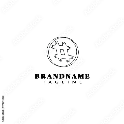 hash tag logo cartoon icon design template black isolated vector illustration