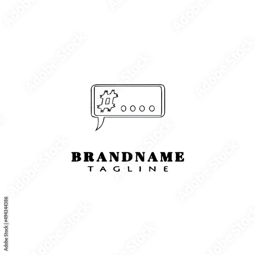 hash tag logo cartoon icon design template black isolated vector illustration