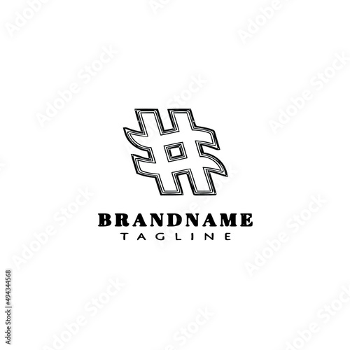 hash tag logo cartoon icon design template black isolated vector illustration