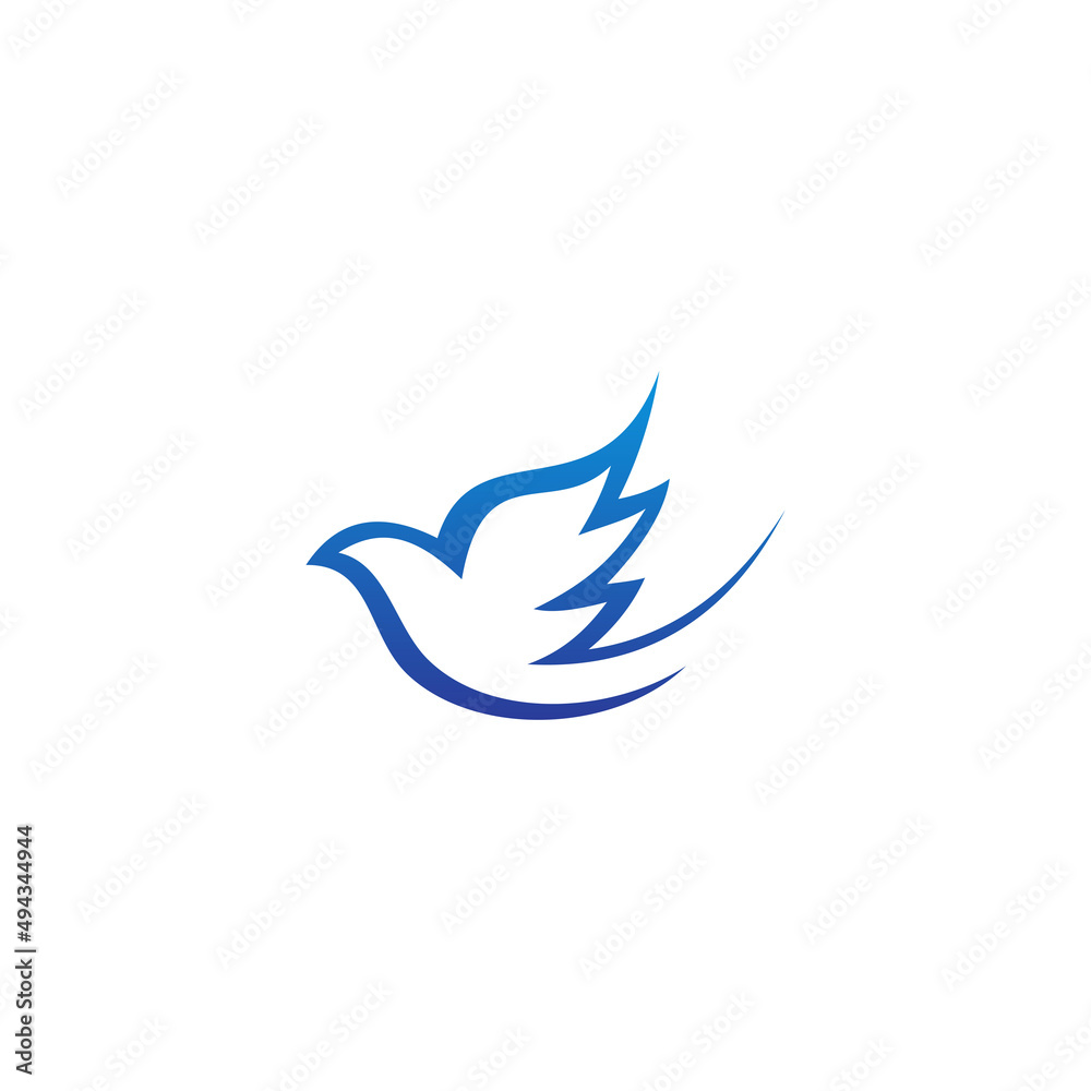 simple bird logo design, modern bird symbol silhouette vector