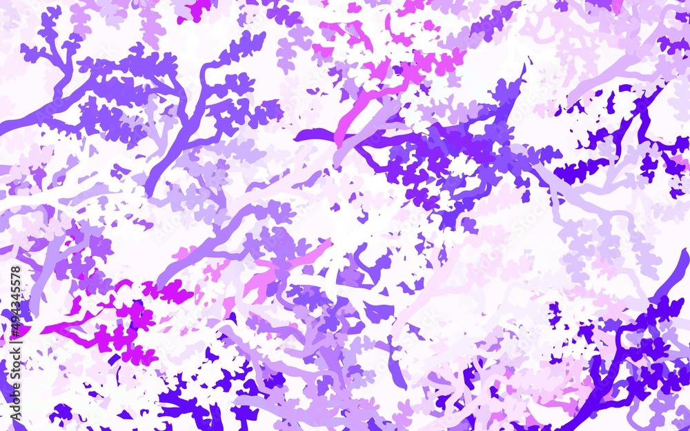 Light Purple, Pink vector natural artwork with leaves, branches.