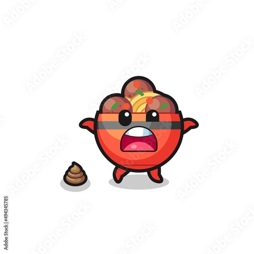 meatball bowl earth surprised to meet poop