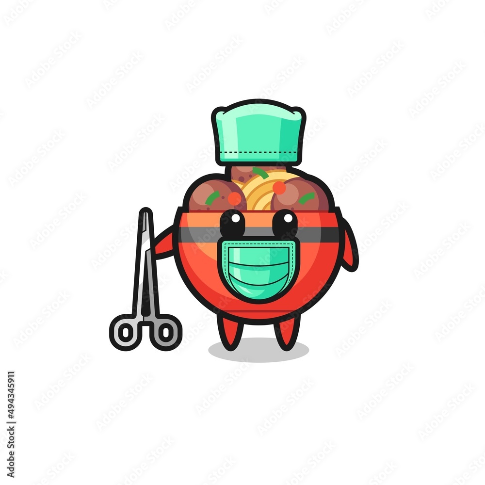 surgeon meatball bowl mascot character