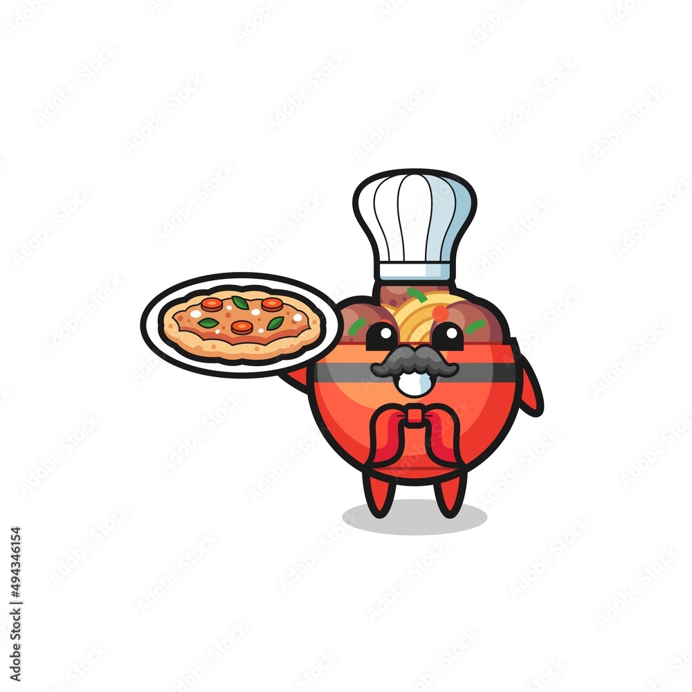 meatball bowl character as Italian chef mascot meatball bowl character as Italian chef mascot