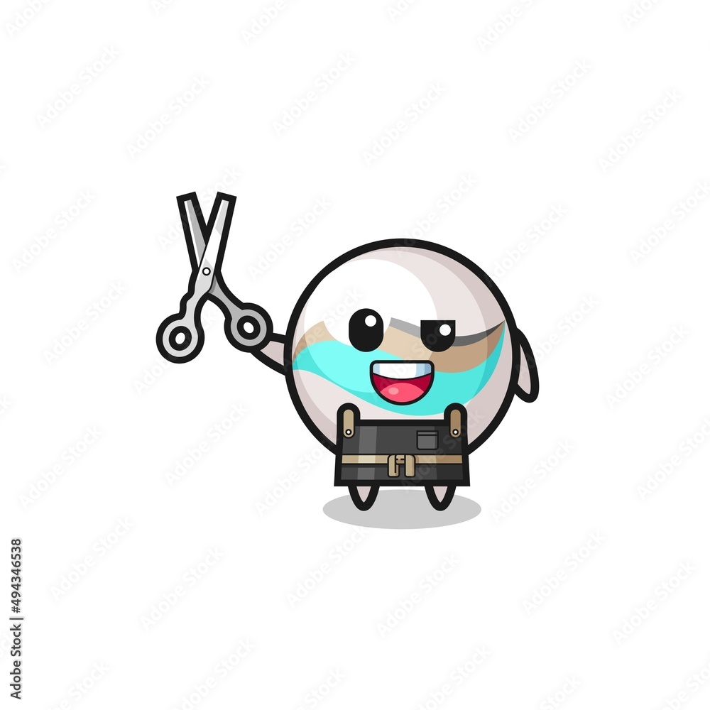 marble toy character as barbershop mascot marble toy character as barbershop mascot