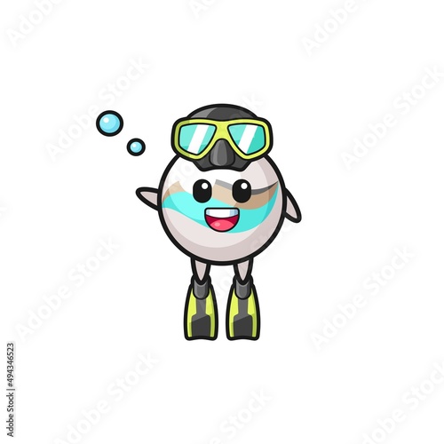 the marble toy diver cartoon character © heriyusuf