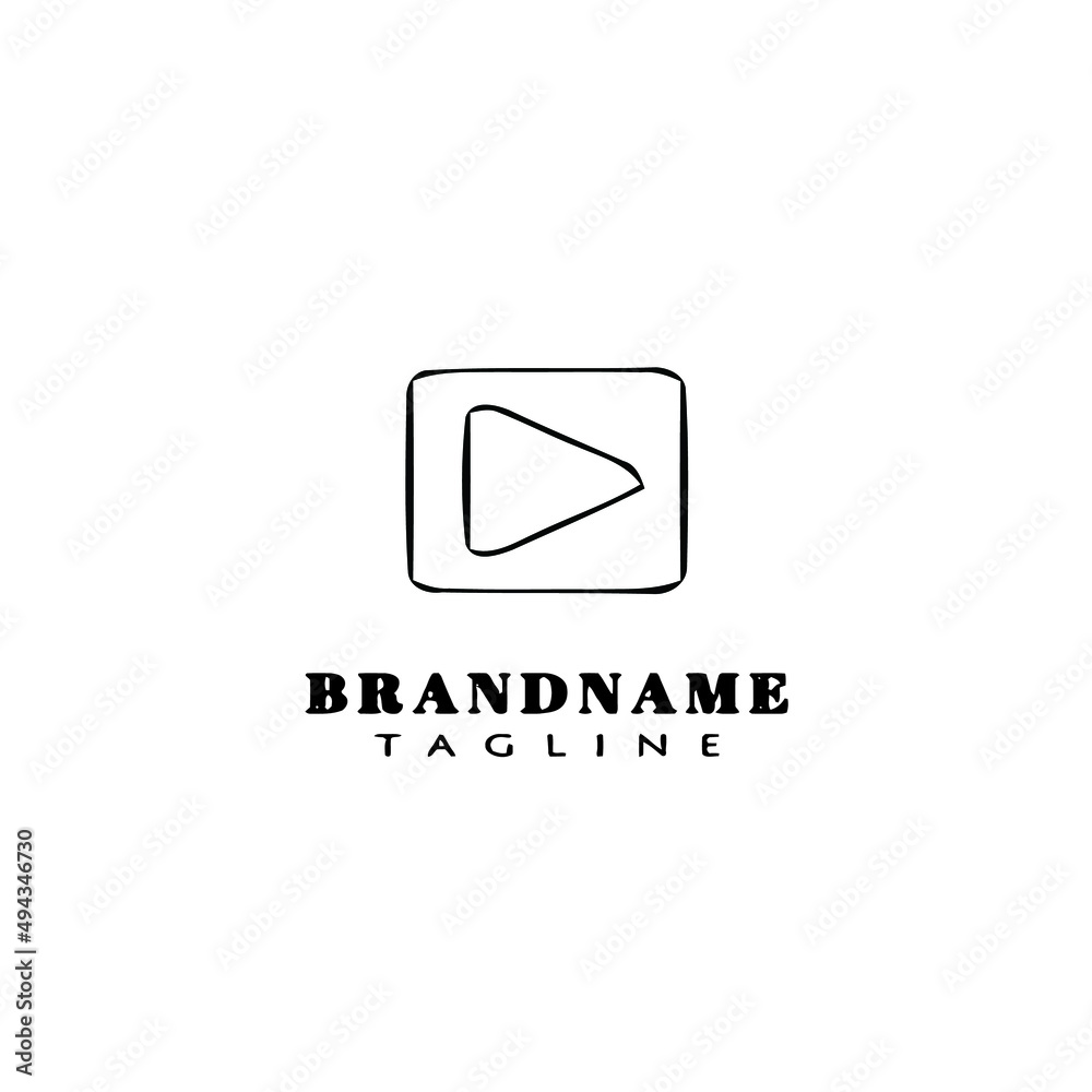 play button logo cartoon icon design vector illustration