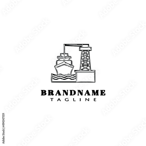 shipping port logo icon design template vector illustration