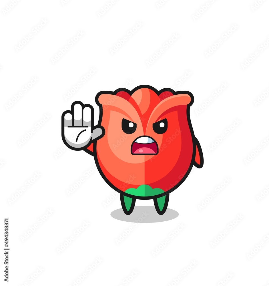 rose character doing stop gesture rose character doing stop gesture