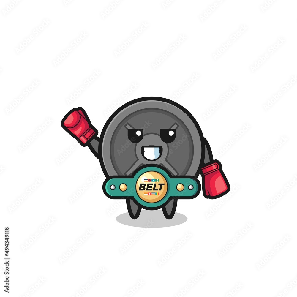 Fototapeta premium barbell plate boxer mascot character