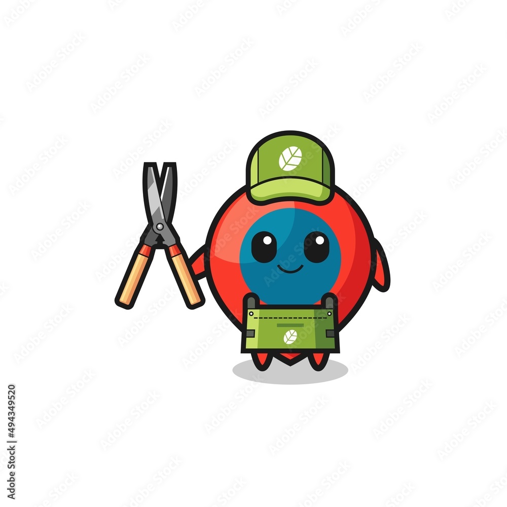 cute location symbol as gardener mascot cute location symbol as gardener mascot