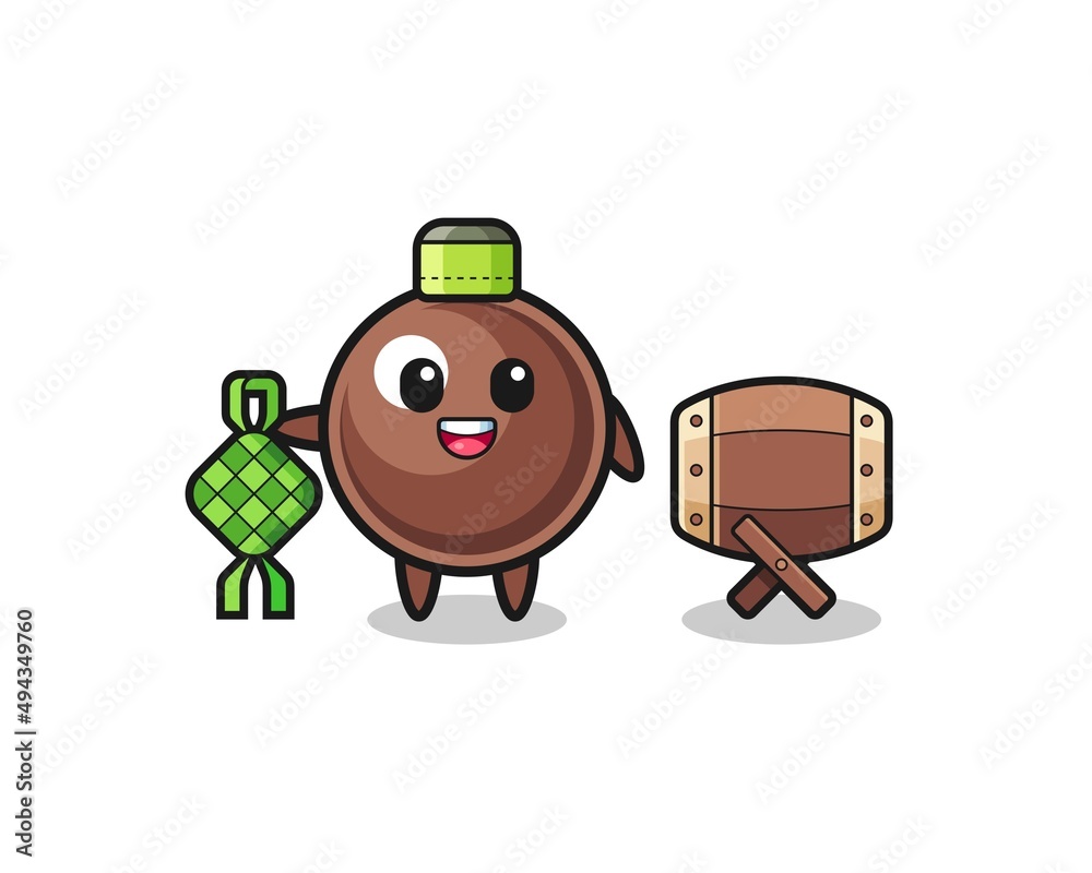 tapioca pearl muslim character are celebrating Eid Al Fitr tapioca pearl muslim character are celebrating Eid Al Fitr