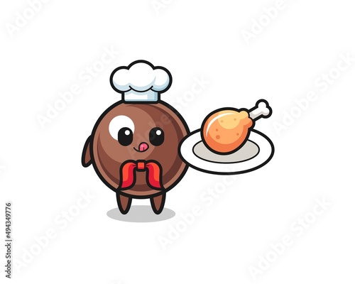 tapioca pearl fried chicken chef cartoon character