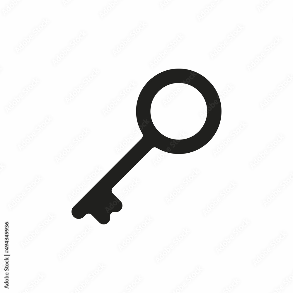 Key icon. Key flat style isolated on a white background - stock vector. Key icon. Key flat style isolated on a white background - stock vector.
