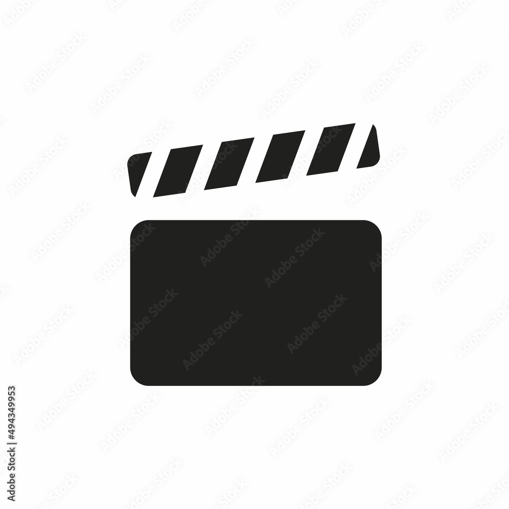Movie Icon. Movie flat style isolated on a white background - stock vector.