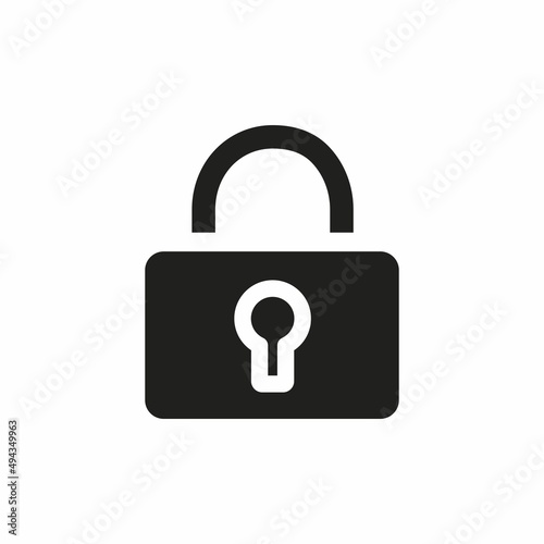 Padlock Icon. Padlock flat style isolated on a white background - stock vector.