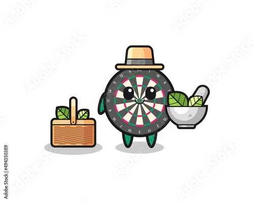 dart board herbalist cute cartoon