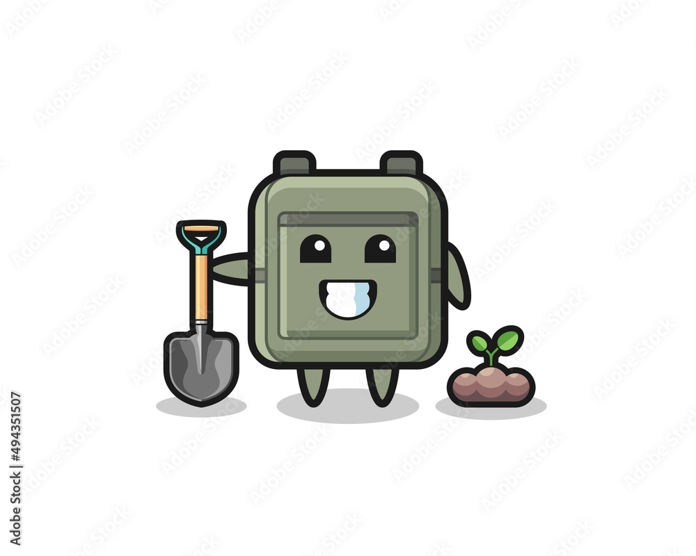 cute school bag cartoon is planting a tree seed cute school bag cartoon is planting a tree seed