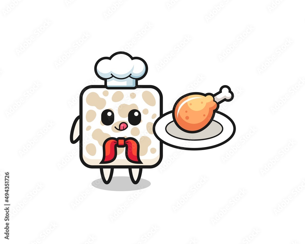 tempeh fried chicken chef cartoon character
