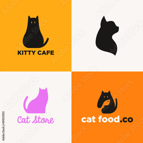 creative cat logo concept template