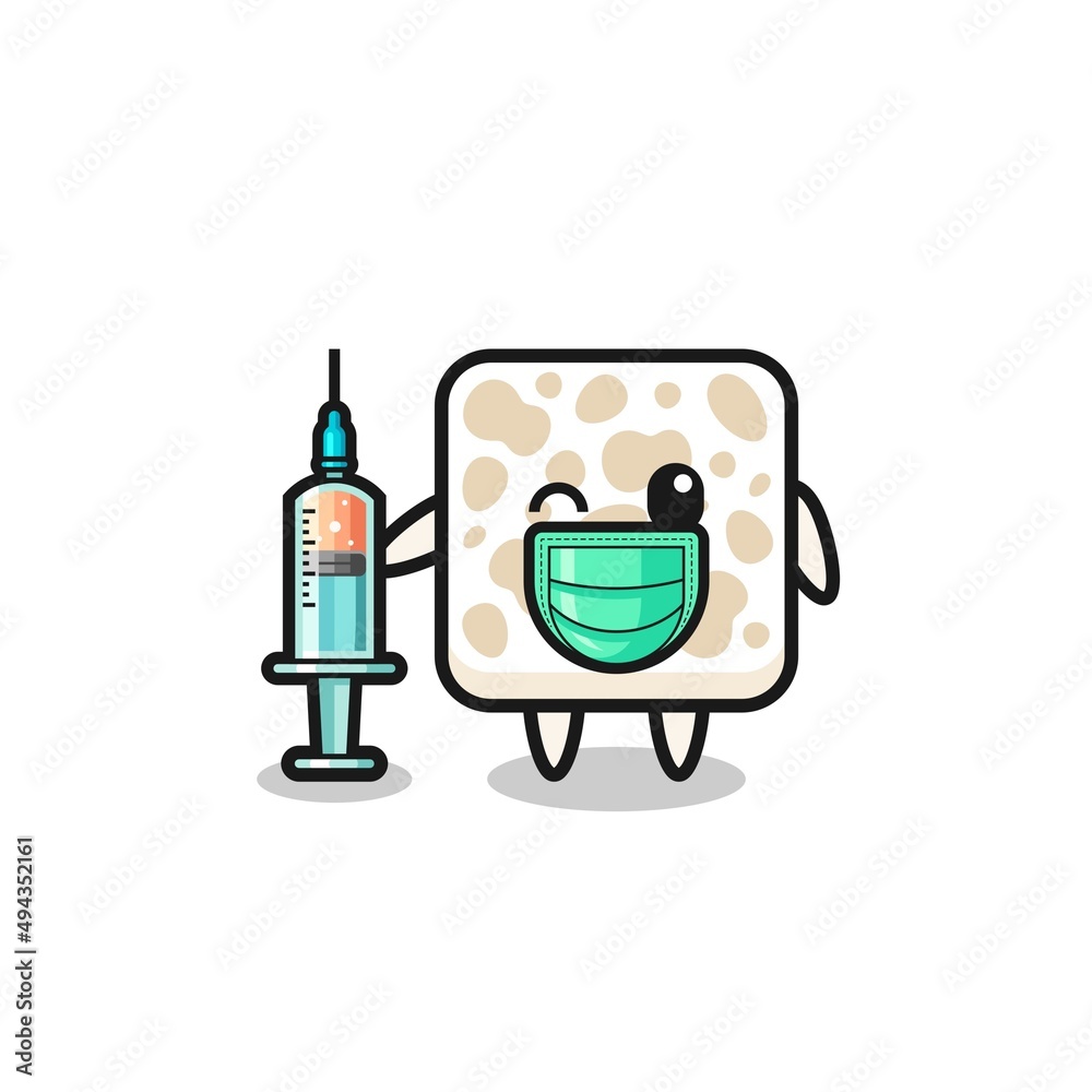 tempeh mascot as vaccinator