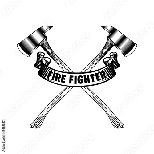 firefighter ax vector