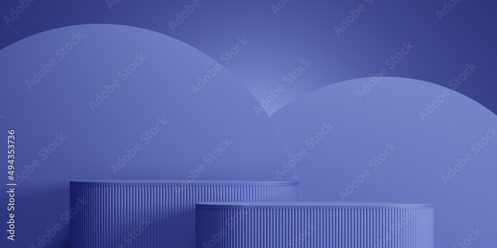 Obraz premium Minimal abstract geometric podium very peri color background for product presentation. 3d rendering illustration.