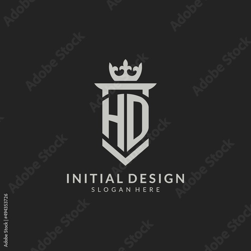 Initial HD shield and crown logo style