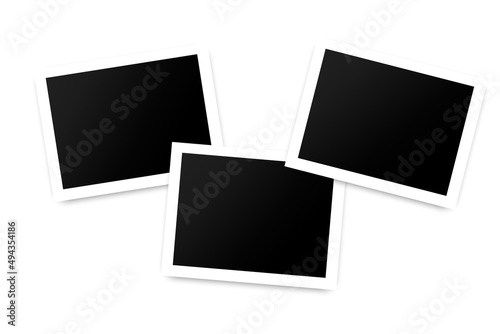 Realistic three photo frames for paper design. Old paper. Vector illustration. stock image. 