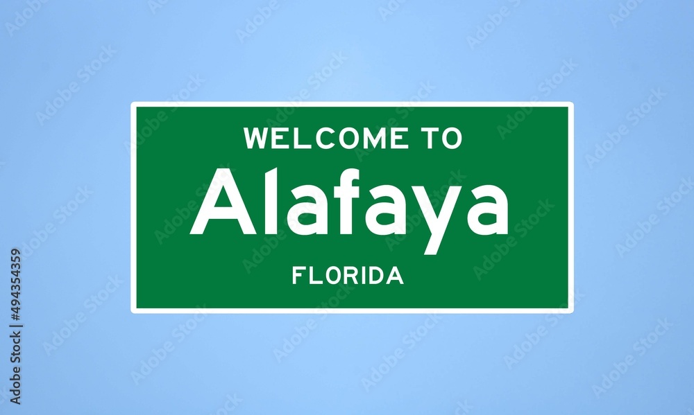 Alafaya, Florida city limit sign. Town sign from the USA. Alafaya, Florida city limit sign. Town sign from the USA.