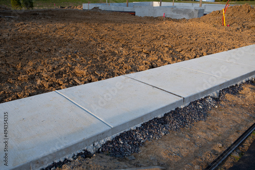 Photo new concrete footpath sidewalk cement