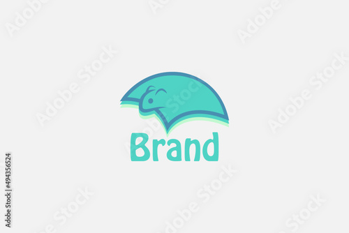 Is a minimalist logo design from the character of a rodent like a squirrel that can fly
