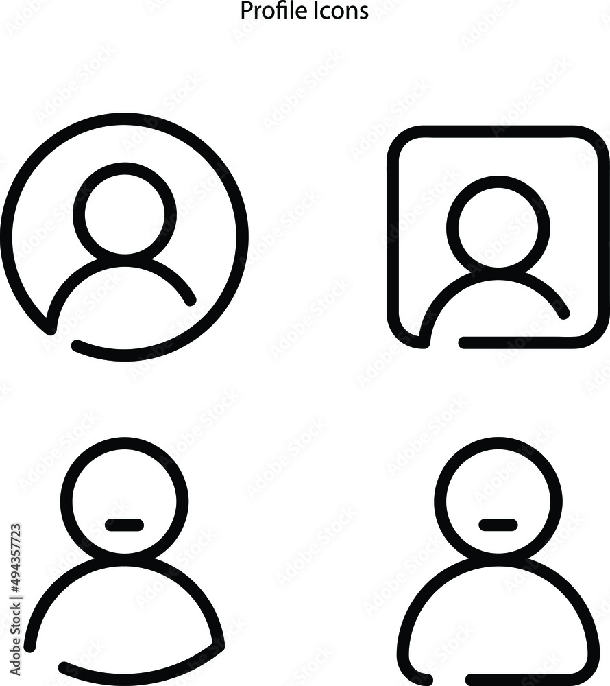 profile icons isolated on white background. profile icon thin line outline linear profile symbol for logo, web, app, UI. profile icon simple sign. profile icons isolated on white background. profile icon thin line outline linear profile symbol for logo, web, app, UI. profile icon simple sign.