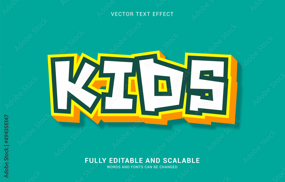 Fototapeta premium editable text effect, Kids style