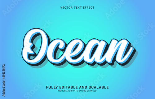 editable text effect, Ocean style