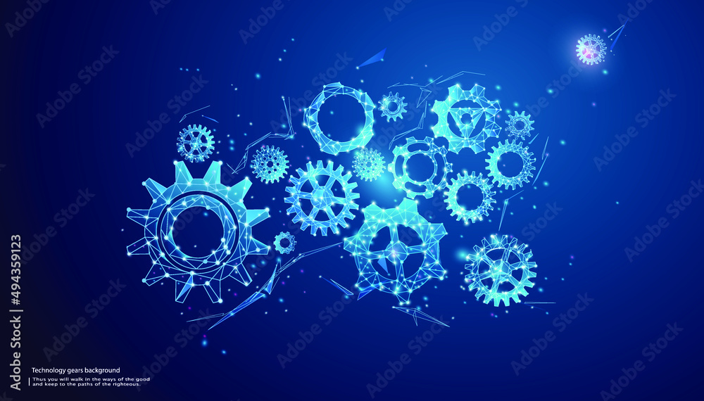 Abstract vector gear wheels in dark blue. Cogs and gear wheel ...