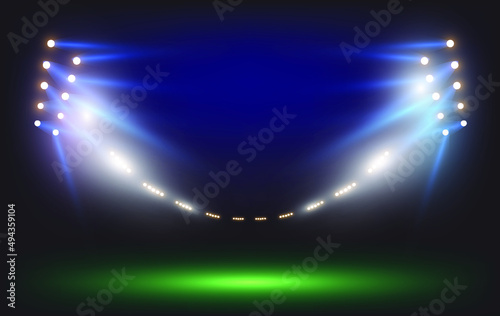 Football field or soccer field stadium background. Vector illustration.